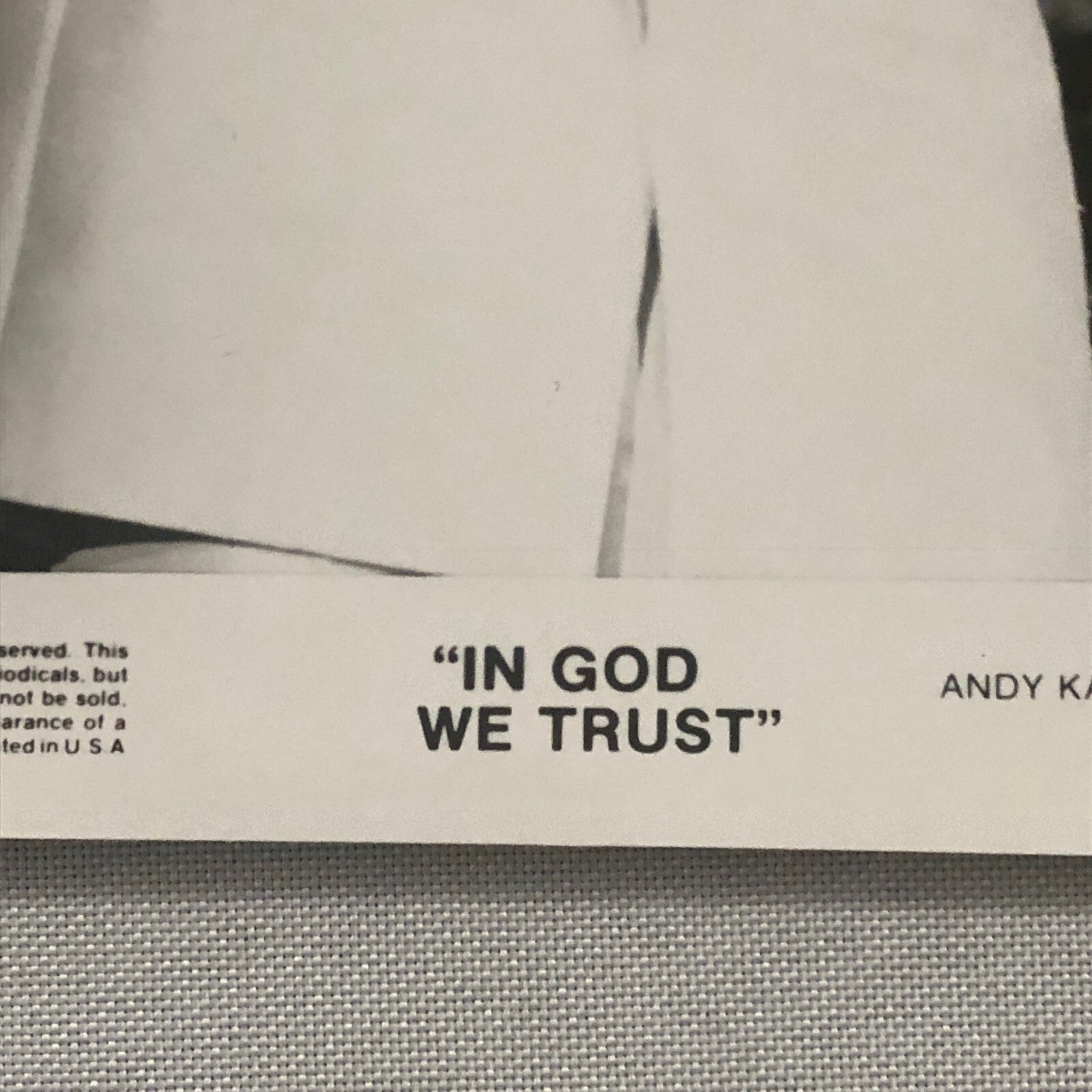 Andy Kaufman In God We Trust Movie Photo Photograph Print 1980