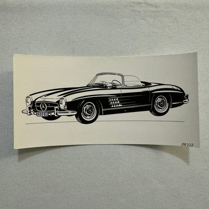 Vintage Mercedes 300SL 300 SL Roadster Convertible Photo Photograph Lot 2x