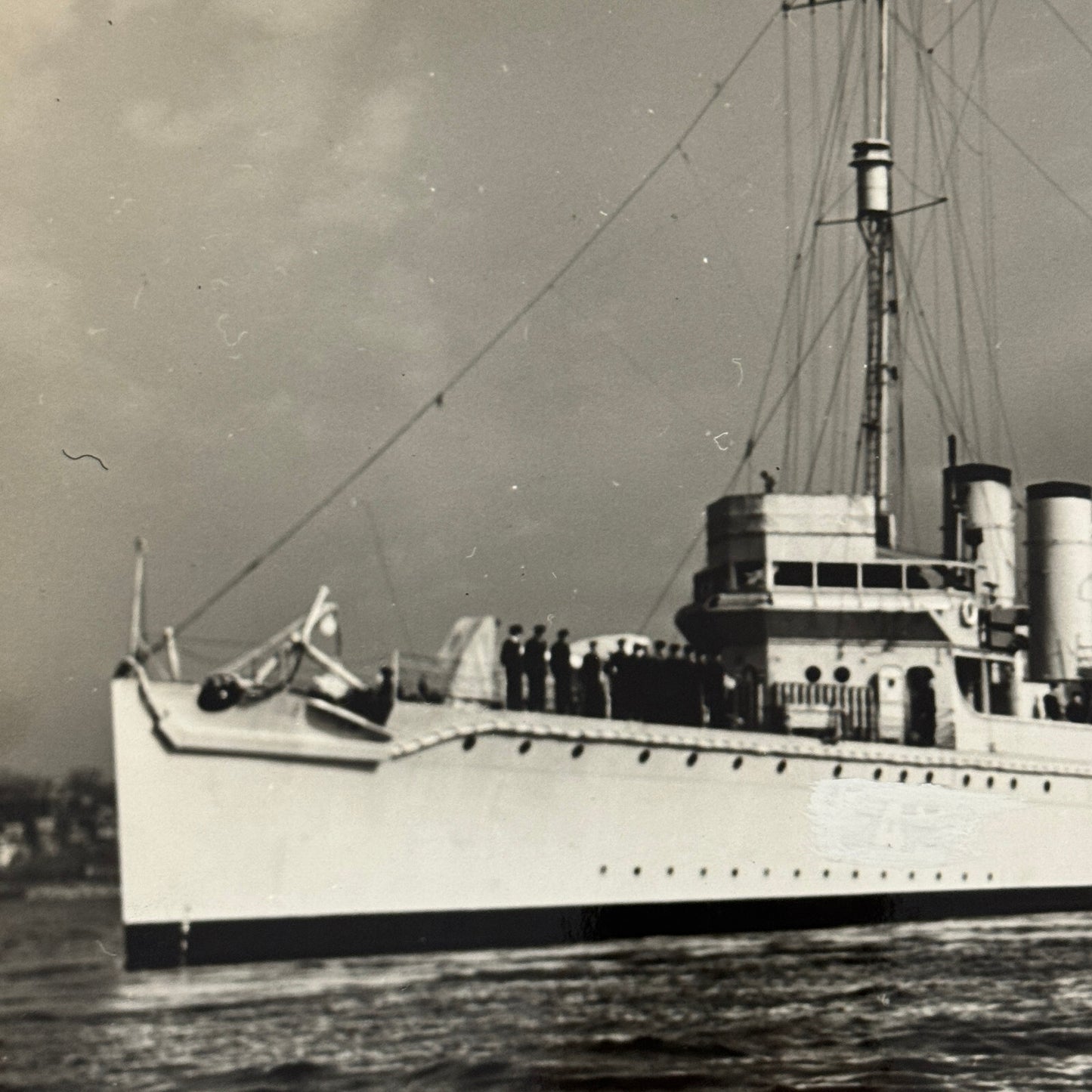 Vintage Royal Canadian Navy Ship Photograph Photo HMCS Columbia Boat