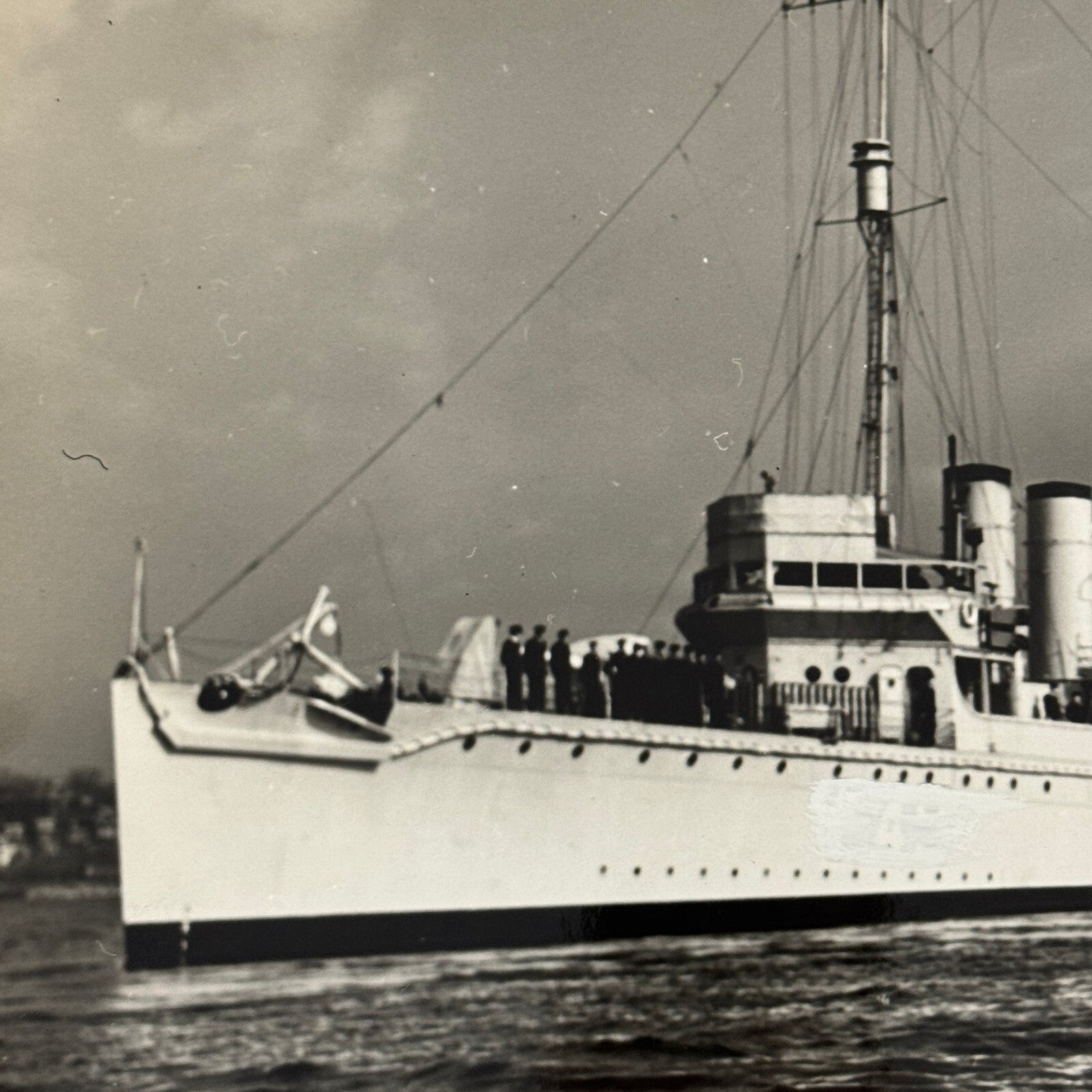 Vintage Royal Canadian Navy Ship Photograph Photo HMCS Columbia Boat
