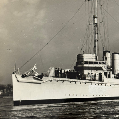 Vintage Royal Canadian Navy Ship Photograph Photo HMCS Columbia Boat