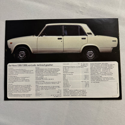 Lada Nova 1300 1300 L Car Sales Brochure Catalog Advertising German Text Vintage