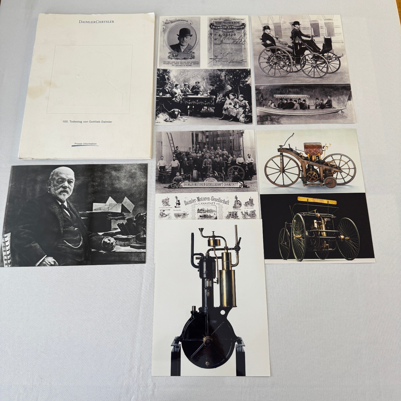 Mercedes Benz History Early Press Kit Gottlieb Daimler Photos GERMAN