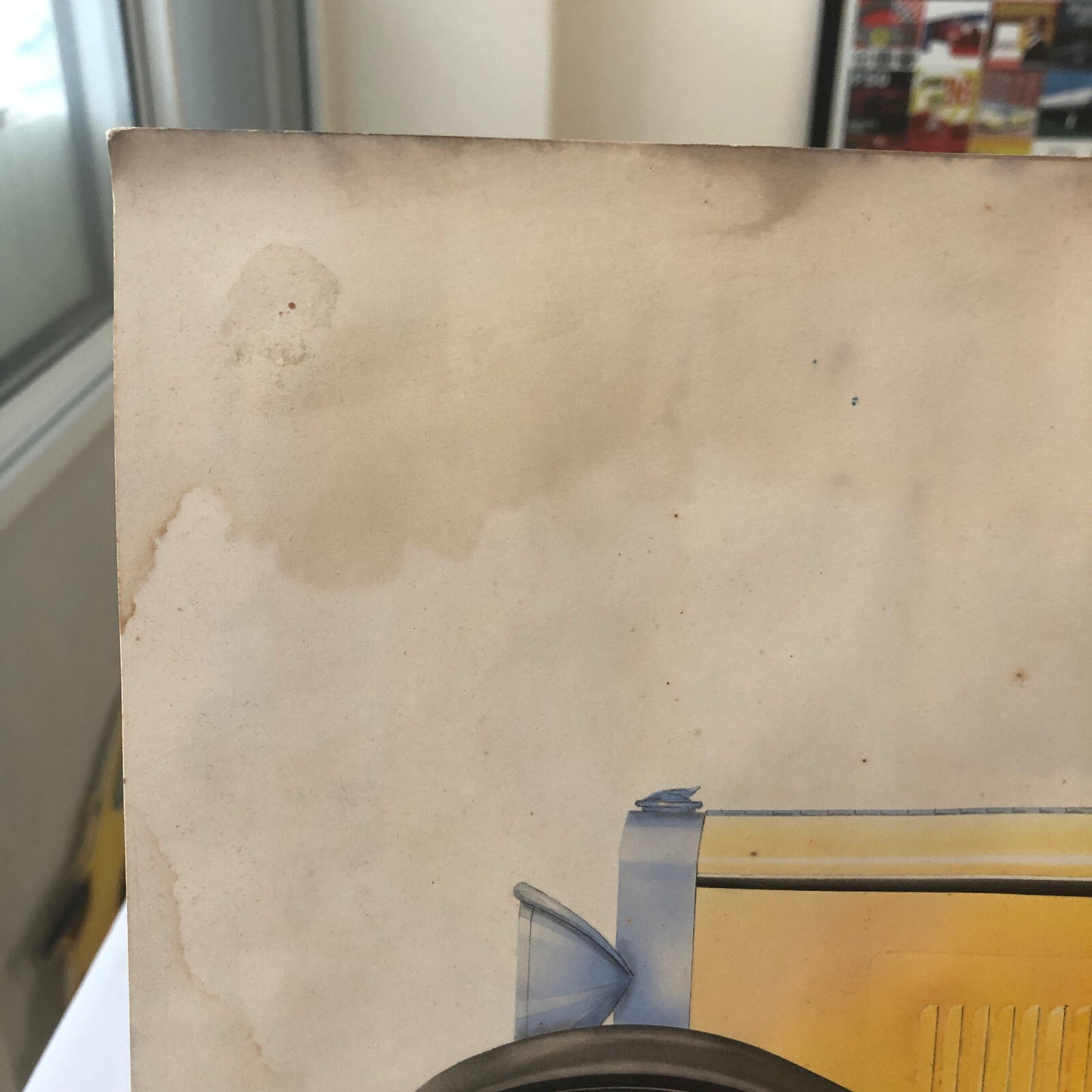 Antique Automobile Car Illustration Art Signed and Dated 1929