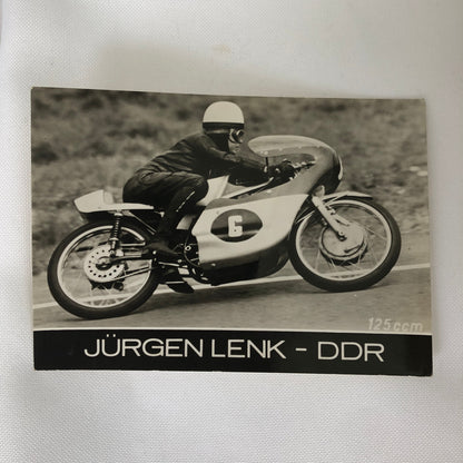 Vintage Motorcycle Racing Photo Postcard Post Card Jurgen Lenk