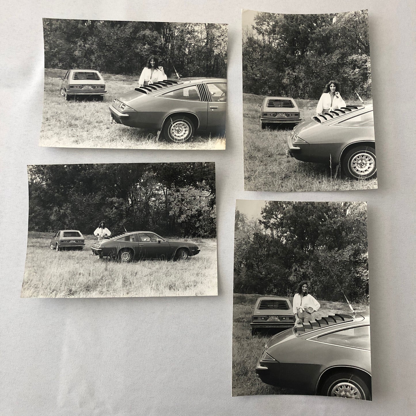 Vintage Car with Model Photo Photograph Lot of 4x Chevrolet Monza +
