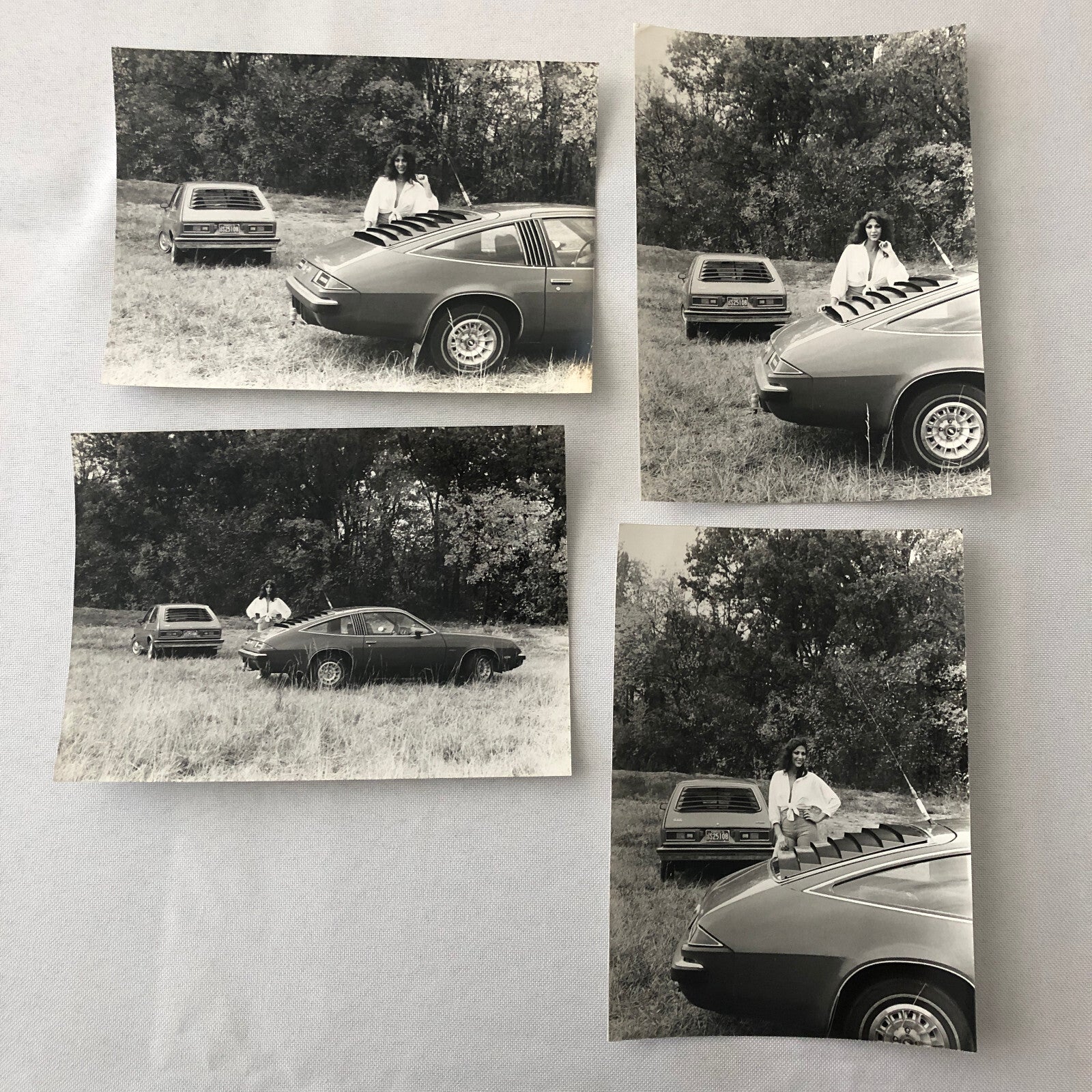 Vintage Car with Model Photo Photograph Lot of 4x Chevrolet Monza +