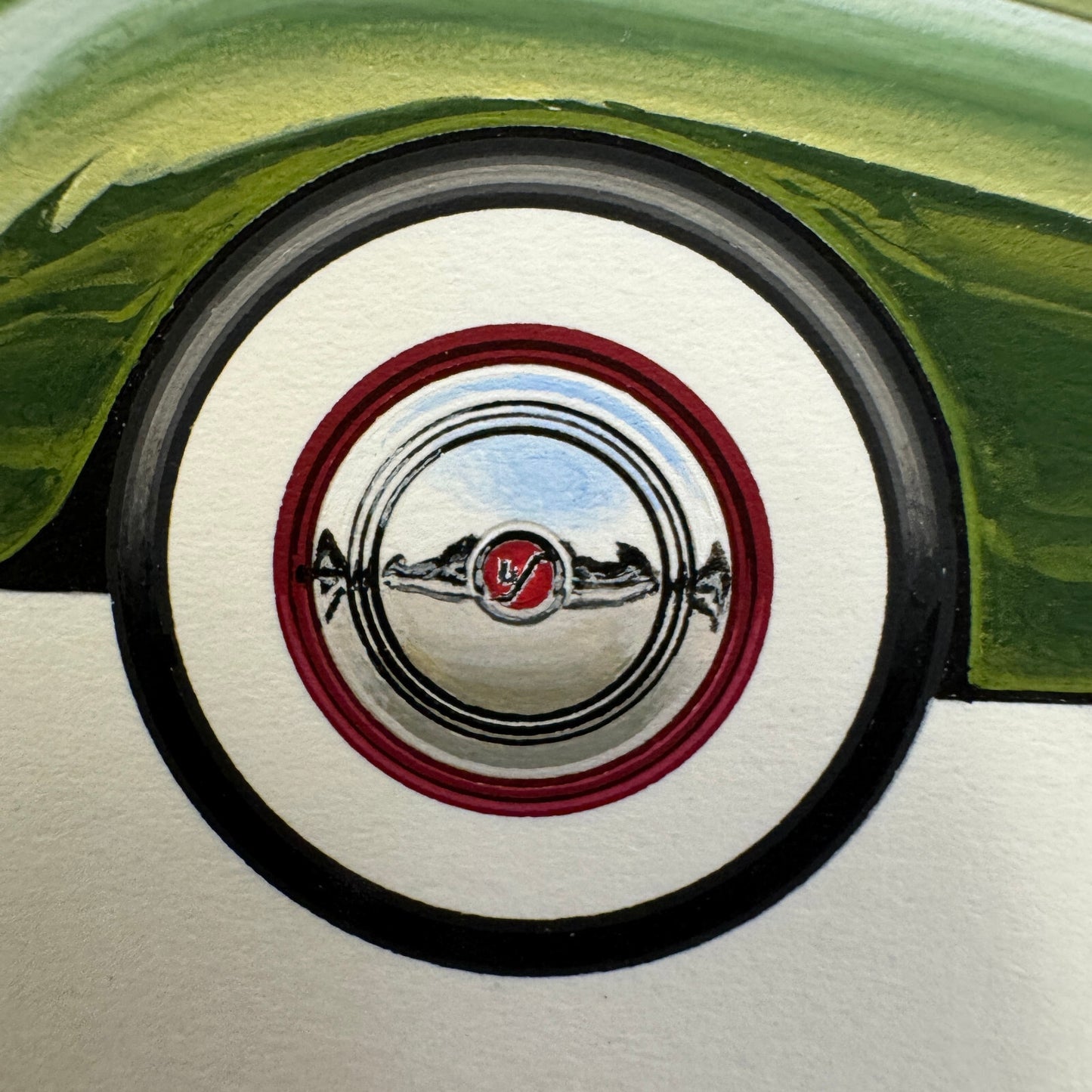 1940 LaSalle Series 52 Special Automobile Illustration Art Drawing Hand Drawn