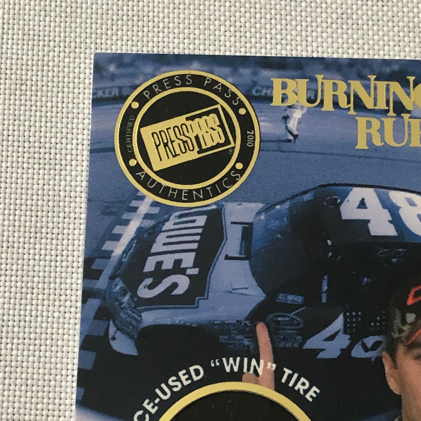2010 Press Pass Eclipse Burning Rubber Tire Relic Card Jimmie Johnson #/50