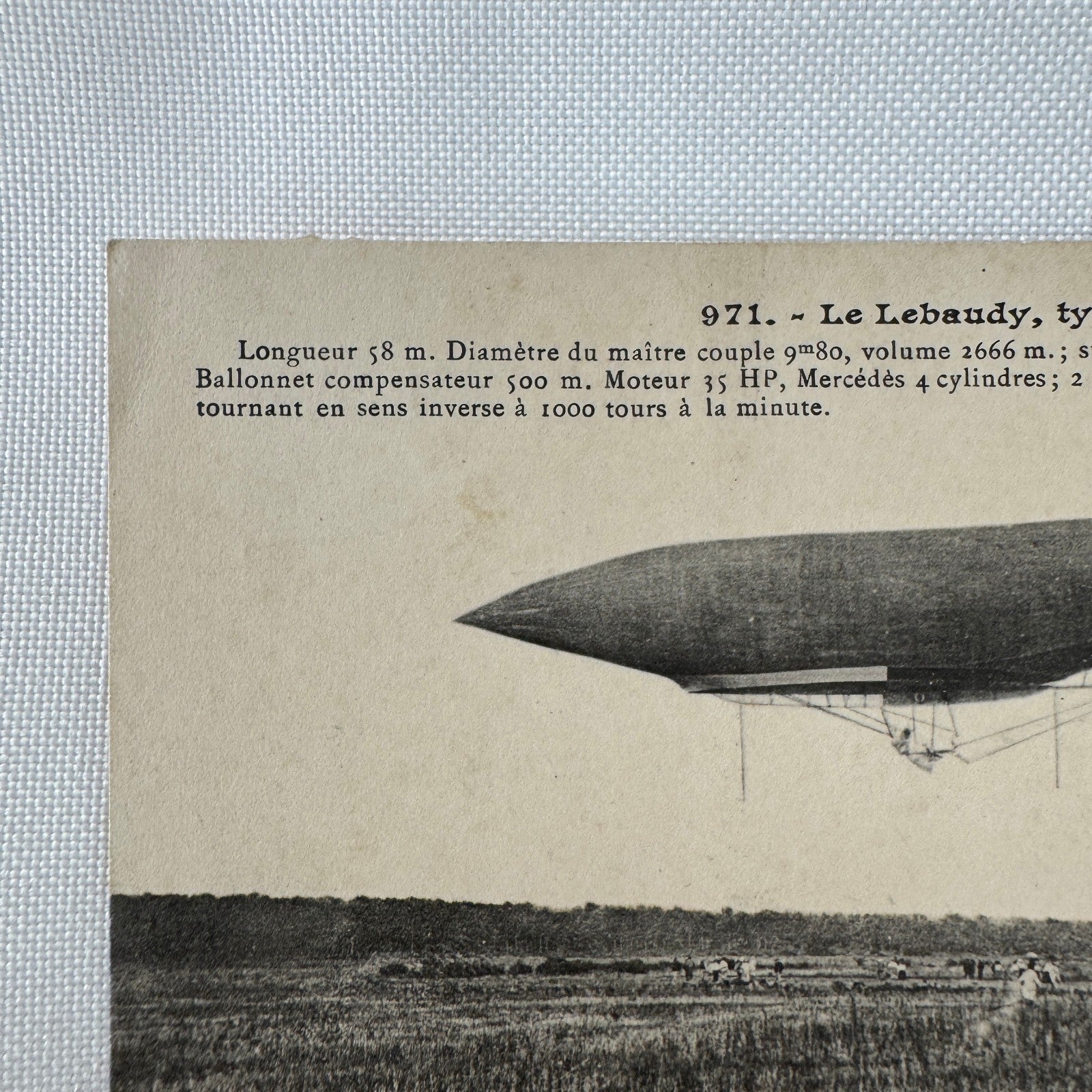 Vintage Zeppelin Airship Dirigible Postcard Post Card French Le Lebaudy