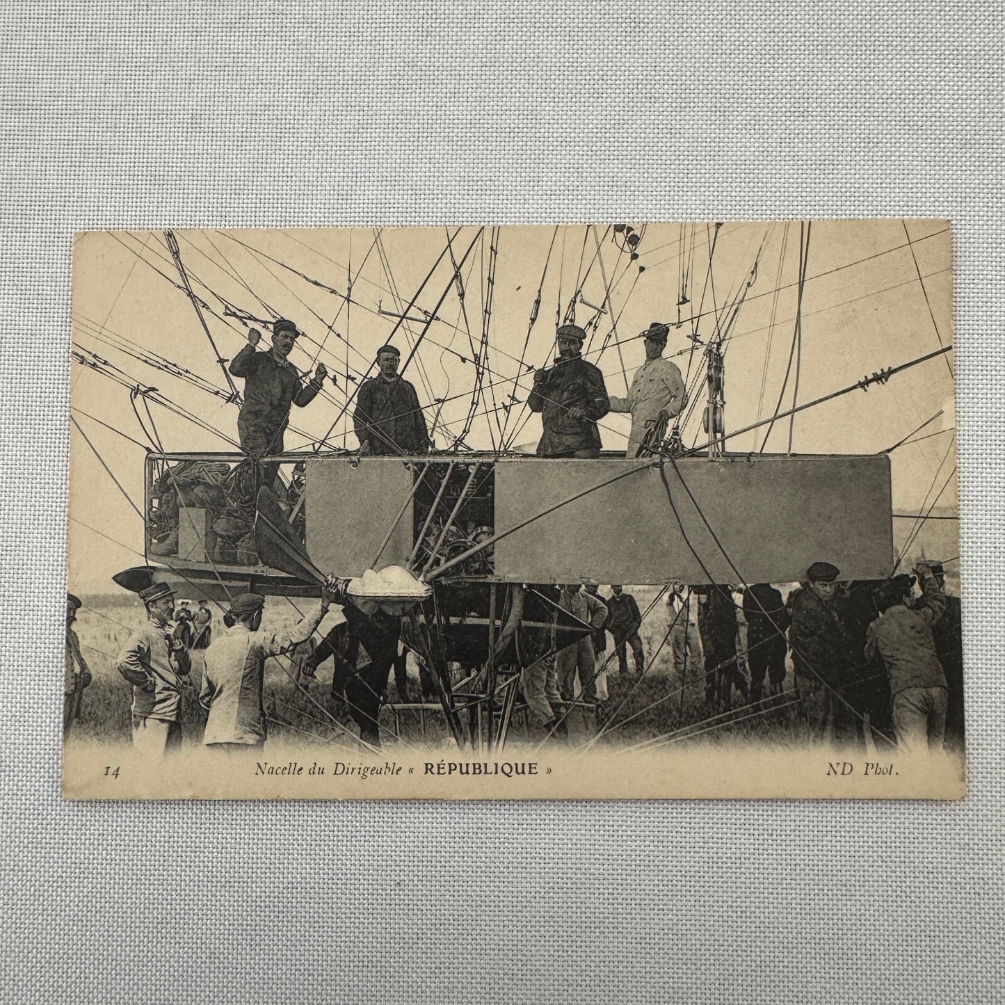 Vintage Zeppelin Airship Dirigible Postcard Post Card French Republique Military