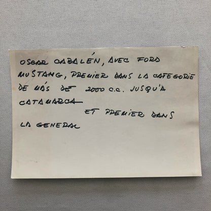 Vintage Racing Photo Photograph Oscar Cabalen Ford Mustang Argentina Rally ? 