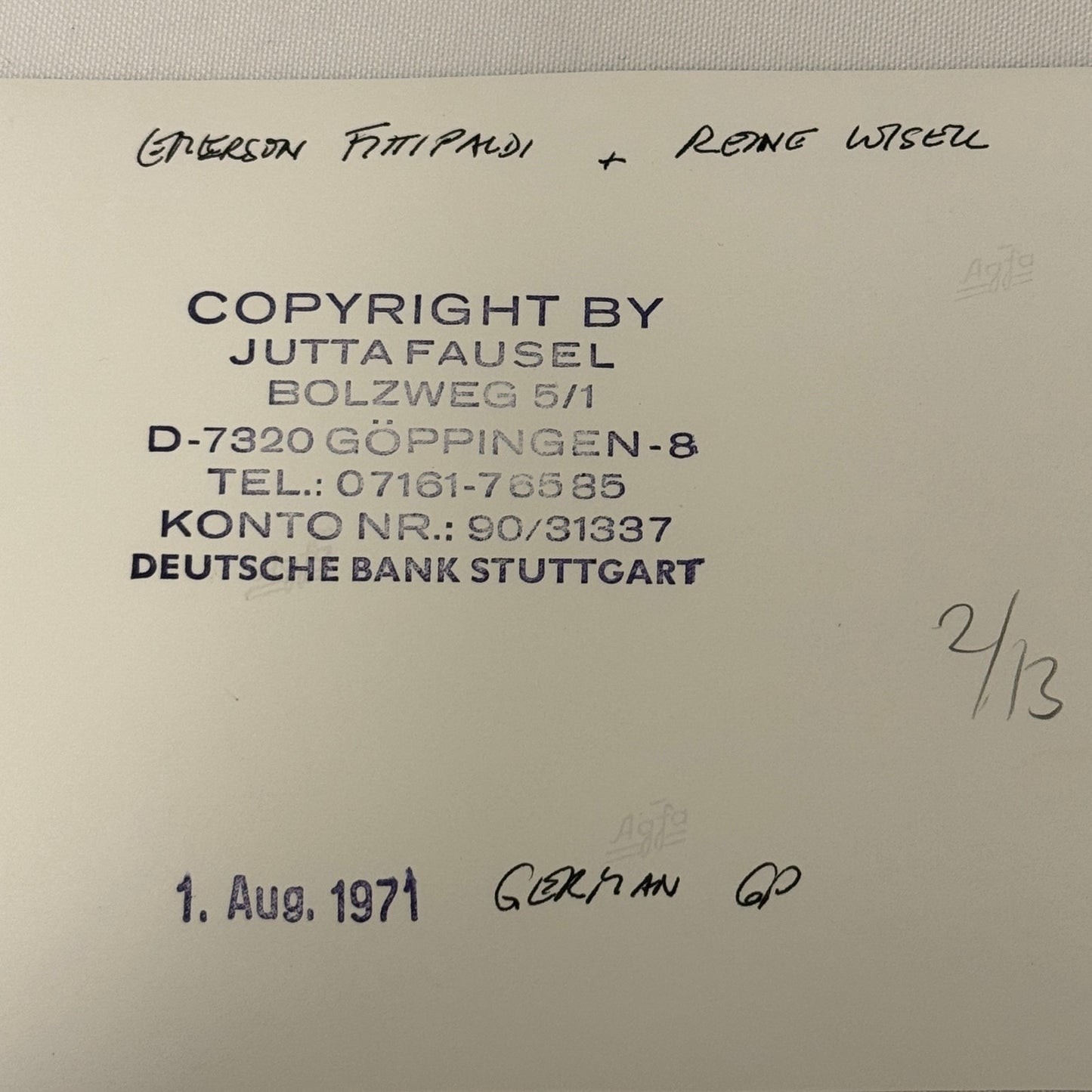 Vintage Racing Photo 1971 German Grand Prix Emerson Fittipaldi Reine Wisell