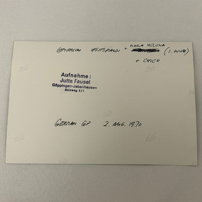 Vintage Racing Photo 1970 German Grand Prix Emerson Fittipaldi Chico Serra