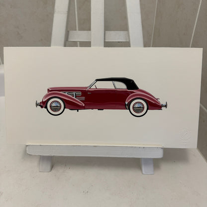 1937 Cord 812 Convertible Phaeton Sedan Car Illustration Art Drawing Hand Drawn