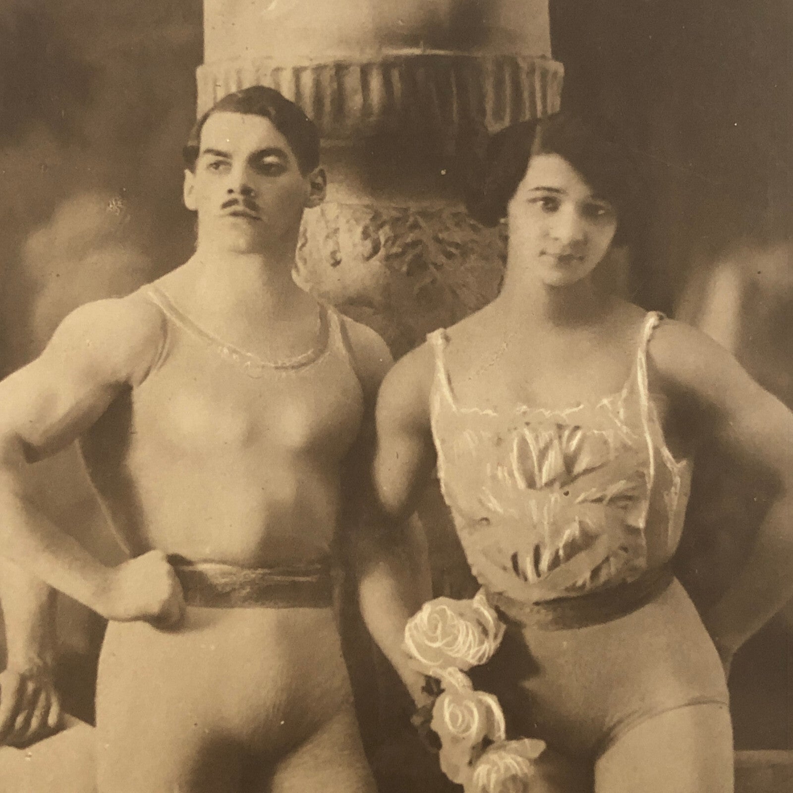 Circus Performer Acrobats Dancer Troupe RPPC Real Photo Postcard 3 Collins