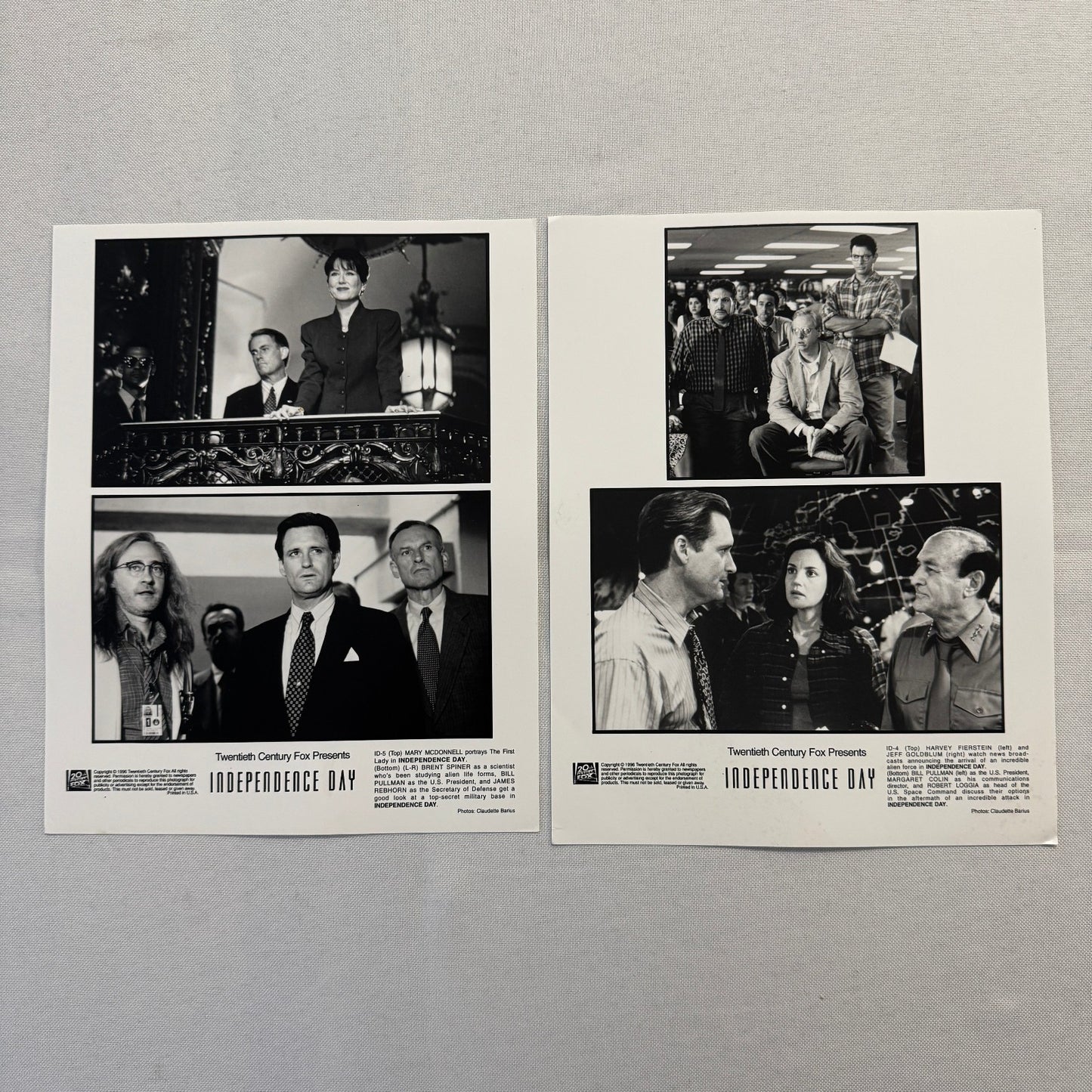 Independence Day Movie Press Publicity Photo Print Lot 2x Photograph 1996