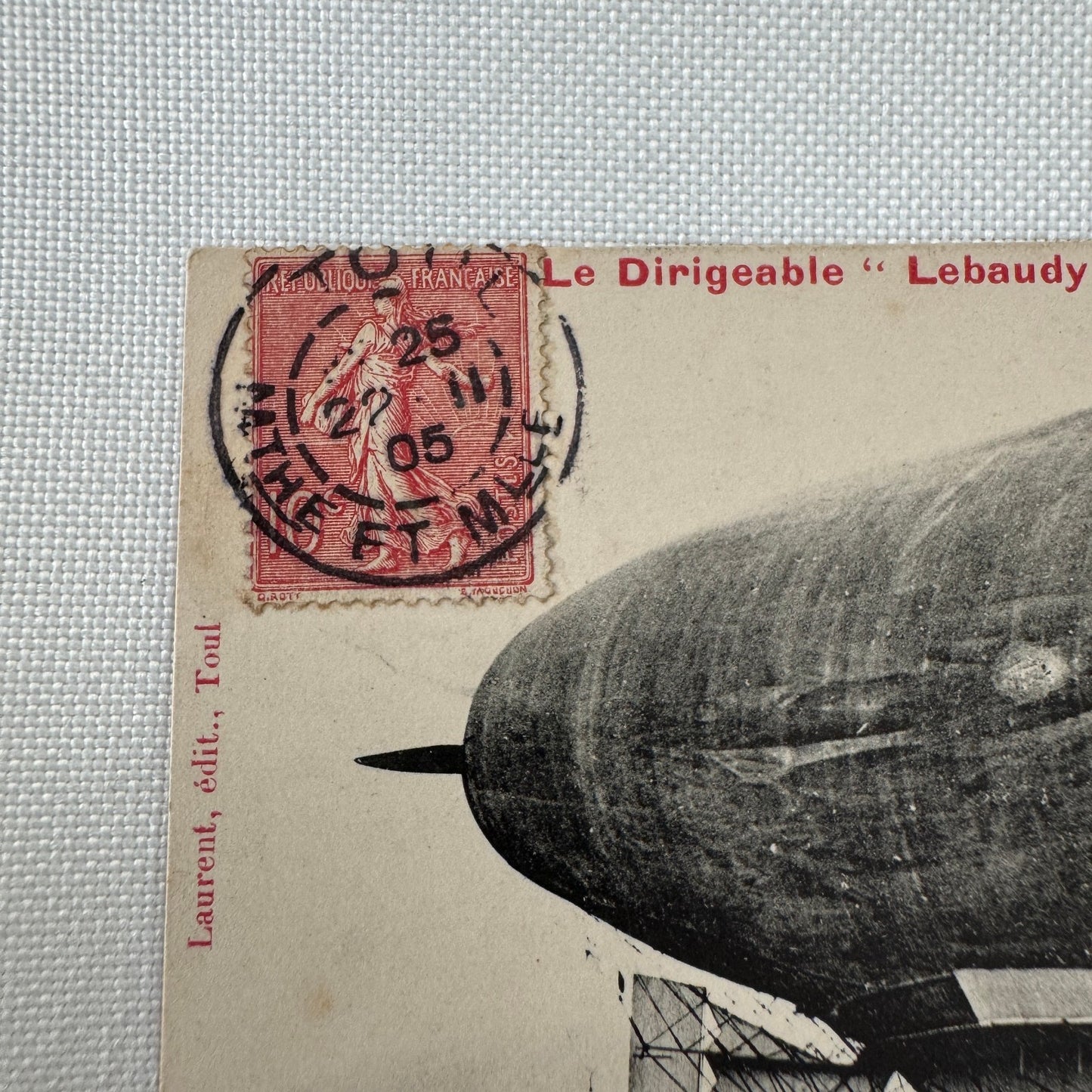 Vintage Zeppelin Airship Dirigible Postcard Post Card French Le Lebaudy