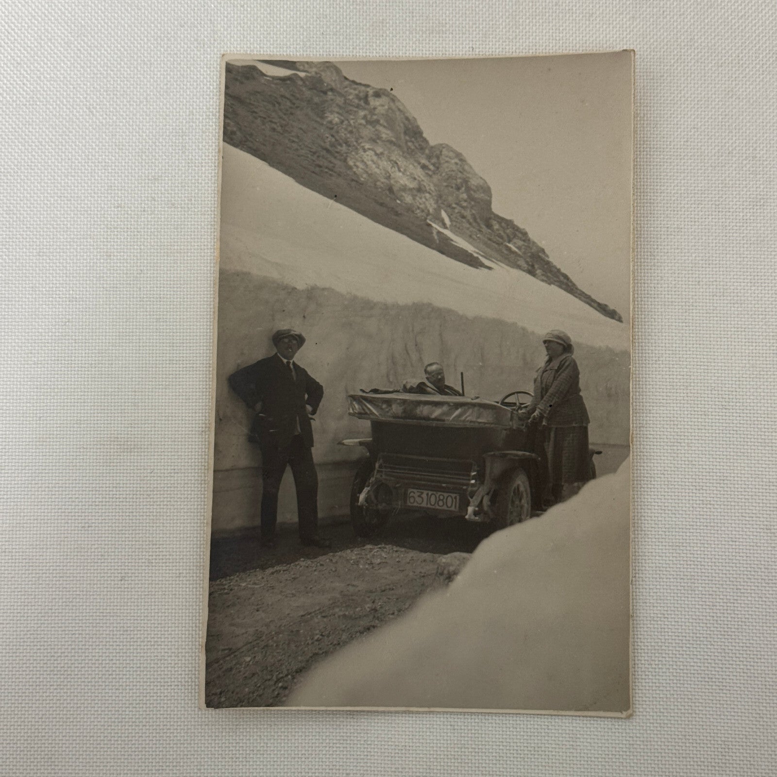 Antique Car Automobile Man Woman Italian Real Photo Postcard RPPC Photograph