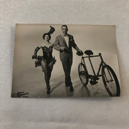Circus Performers with Bicycle in Costume Vintage Photo Photograph
