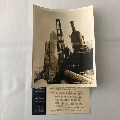 Press Photo Photograph Washington Archive Building Construction Machines 1932