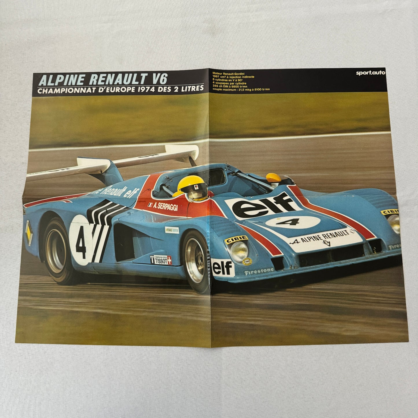 Vintage Renault Alpine V6 2 Liter Racing Car Poster Alain Serpaggi