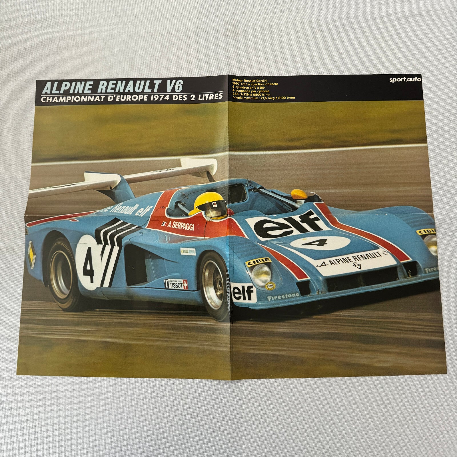 Vintage Renault Alpine V6 2 Liter Racing Car Poster Alain Serpaggi