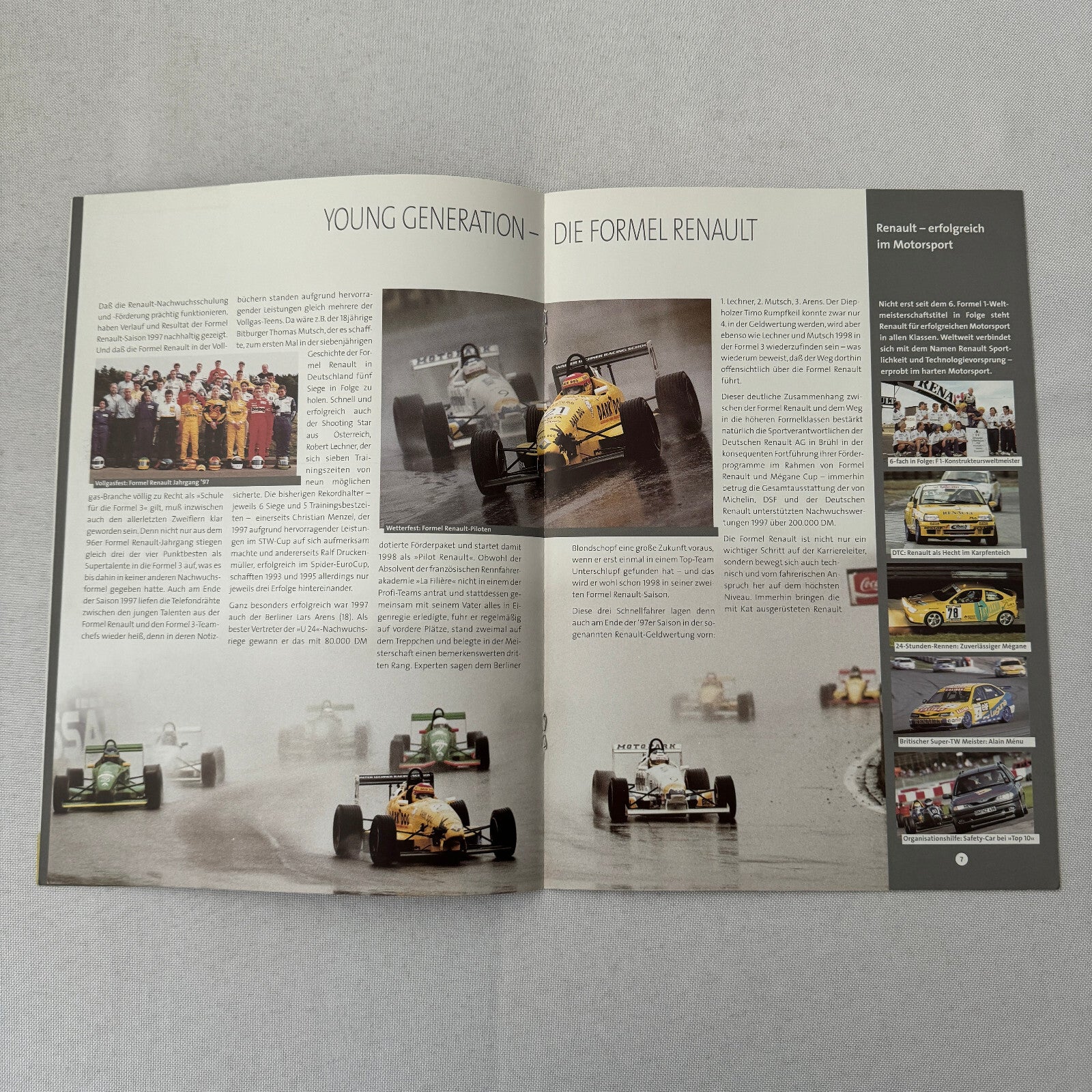 Renault Sport Racing Brochure GERMAN TEXT Renault Megane Cup Sport Spider +