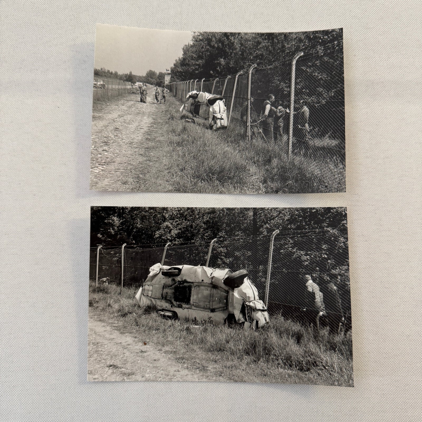 Abarth Alfa Romeo 1100 1957 Monza Crash Wreck Accident Photo Lot 2x