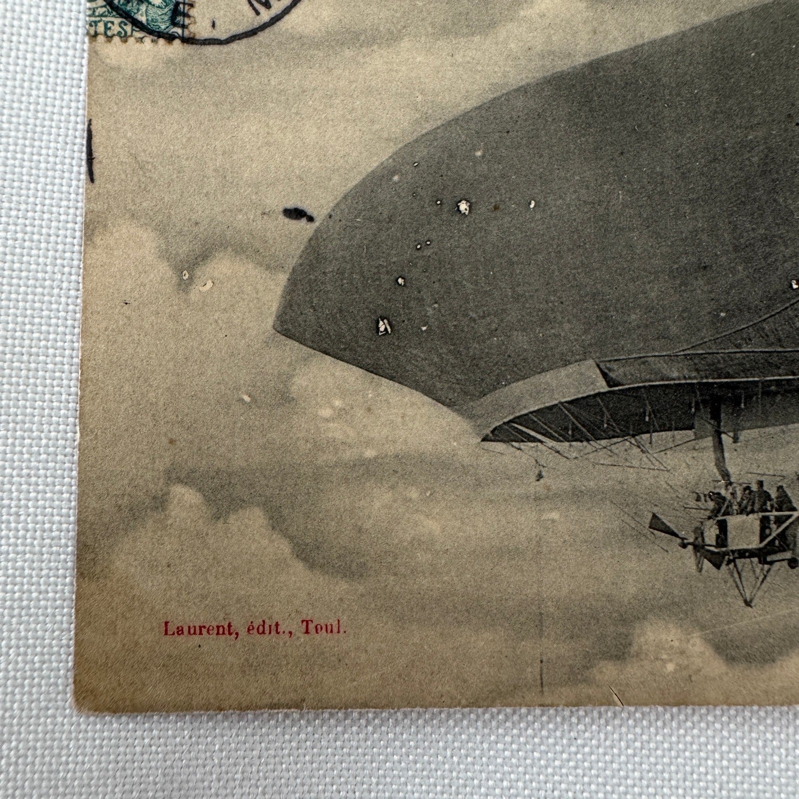 Vintage Zeppelin Airship Dirigible Postcard Post Card French Le Lebaudy 1907