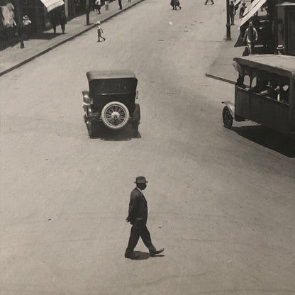 Vintage Street Scene Photo Photograph Spanish Shops Cars People South America ? 
