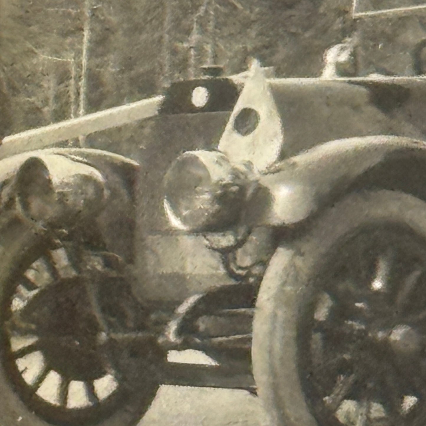 Vintage Photograph People with Antique Car Early Automobile