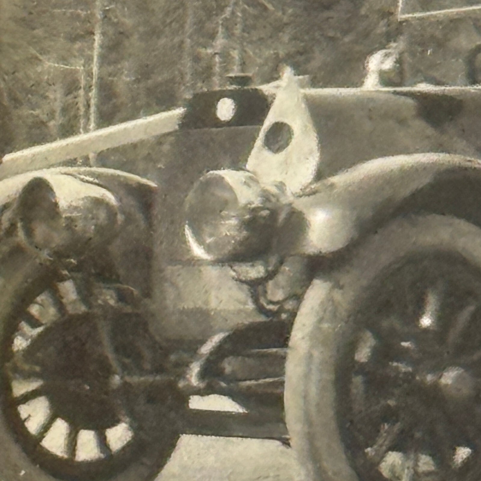 Vintage Photograph People with Antique Car Early Automobile