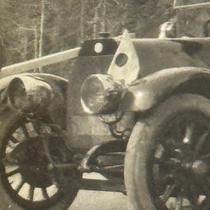 Vintage Photograph People with Antique Car Early Automobile