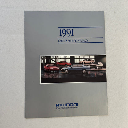 1991 Hyundai Car Sales Brochure Catalog Scoupe Excel Sonata