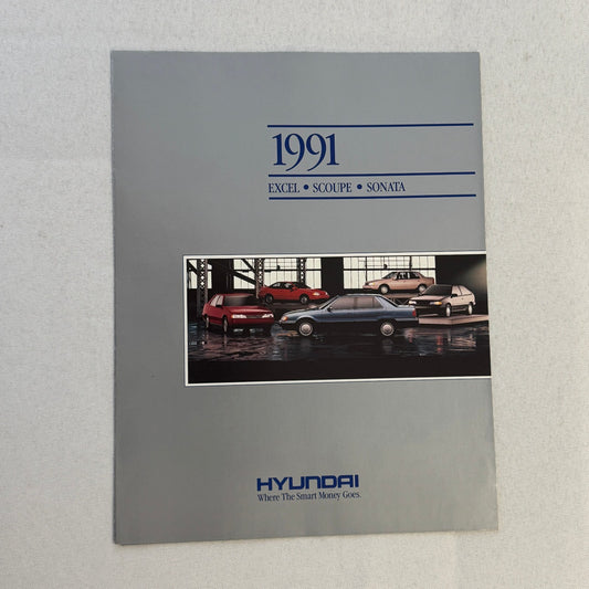 1991 Hyundai Car Sales Brochure Catalog Scoupe Excel Sonata