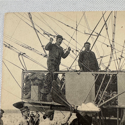 Vintage Zeppelin Airship Dirigible Postcard Post Card French Republique Military