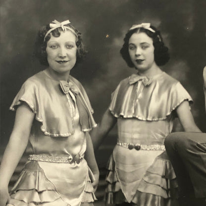 Circus Performers in Costume with Bicycle Vintage Photo Photograph Print