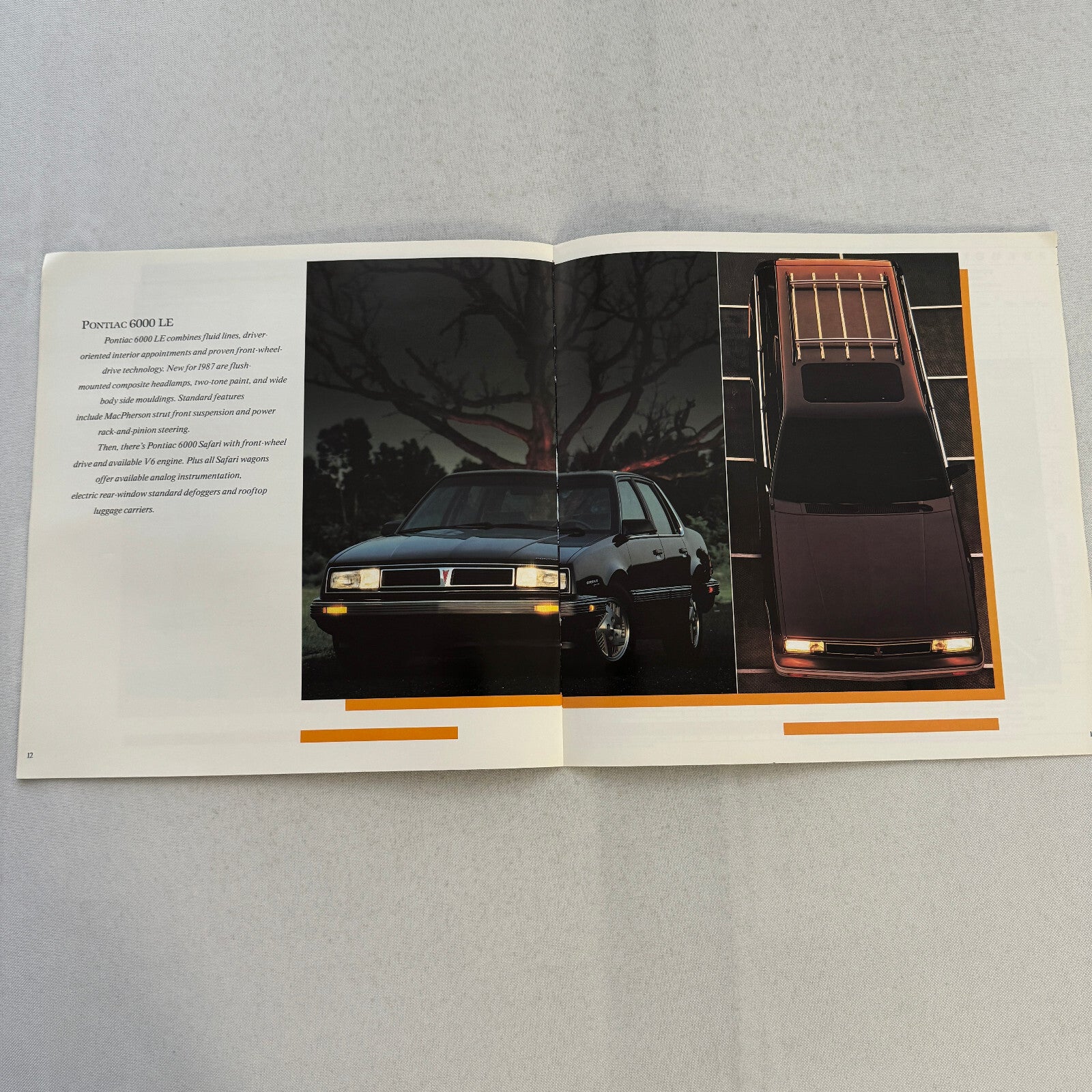 1987 Pontiac Car Sales Brochure Catalog Bonneville Grand Prix 6000 Safari Wagon