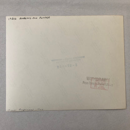 1926 Ahrens Fox Fire Truck Aparatus Firetruck Photo Photograph Print