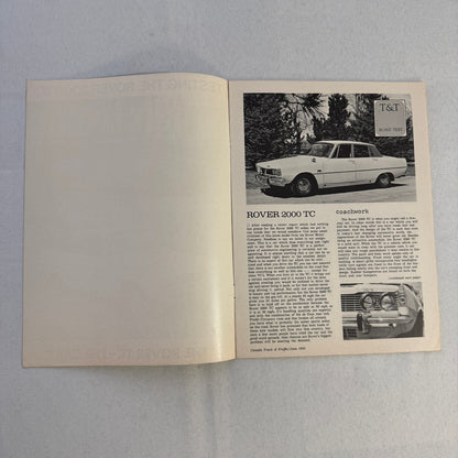 Rover 2000 TC Sales Brochure Catalog Track & Traffic Magazine Road Test