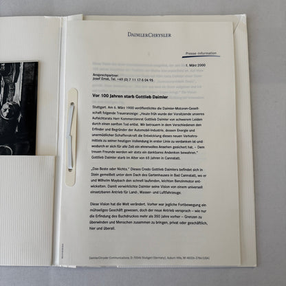 Mercedes Benz History Early Press Kit Gottlieb Daimler Photos GERMAN