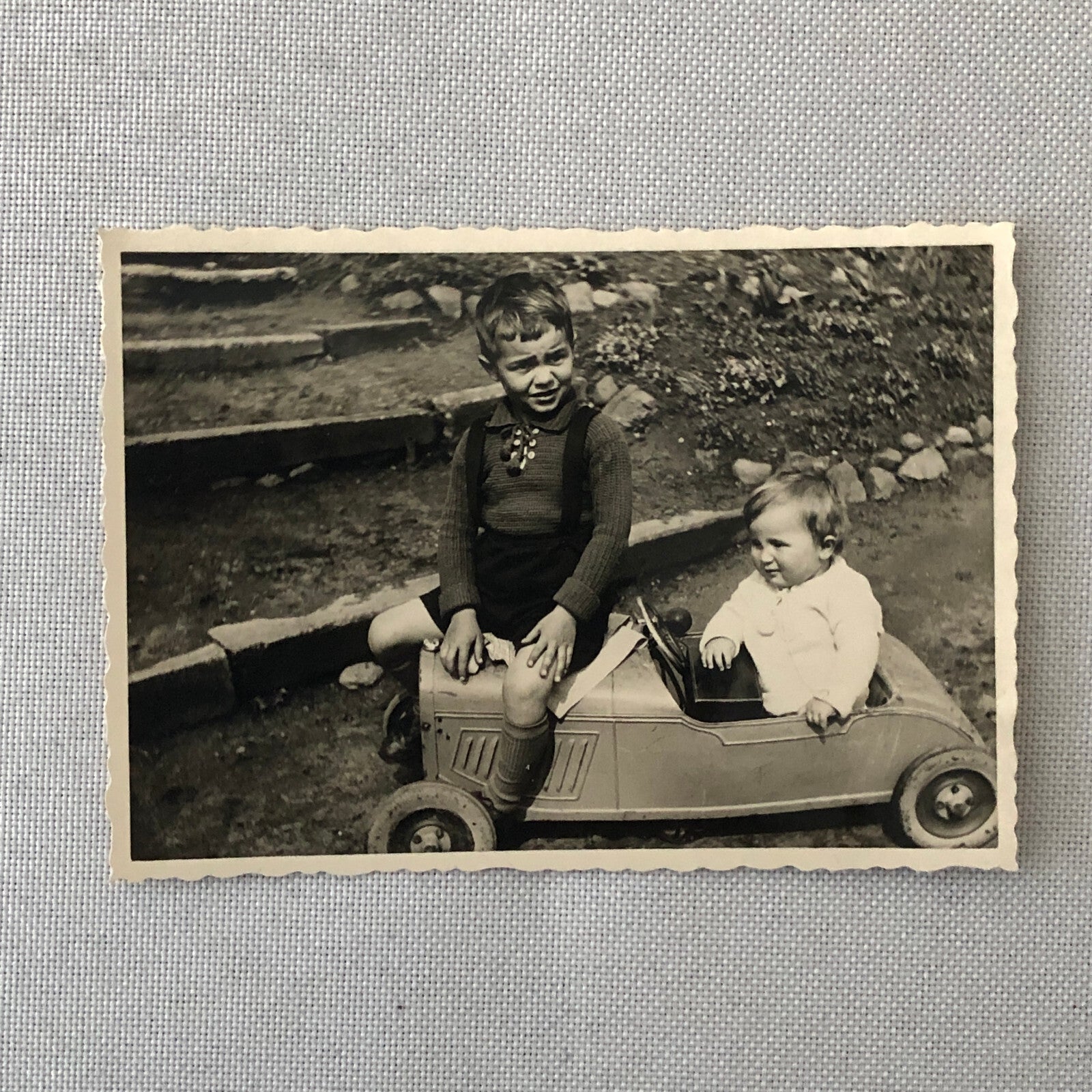 Baby with Antique Pedal Car Vintage Photo Photograph Lot of 4 