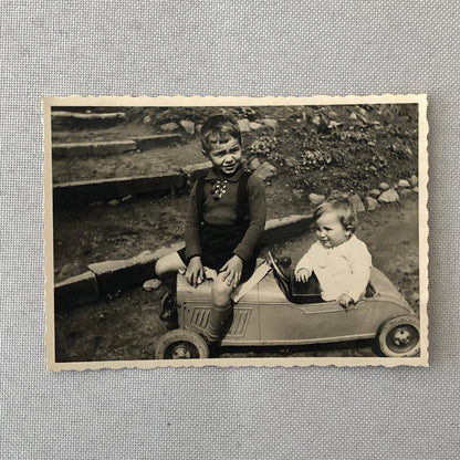 Baby with Antique Pedal Car Vintage Photo Photograph Lot of 4 