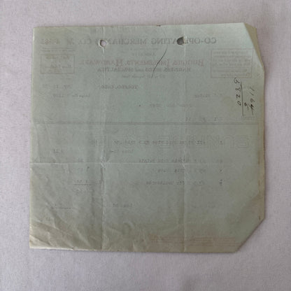 Cooperating Merchants Company Buggies and Hardware 1908 Receipt Invoice Lot 6x