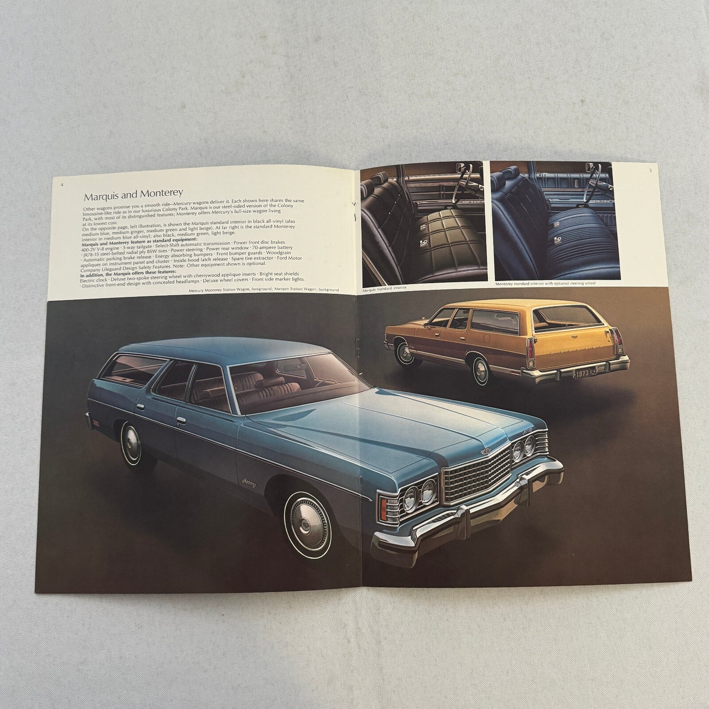 1973 Mercury Station Wagon Sales Brochure Catalog Montego Colony Park Marquis +