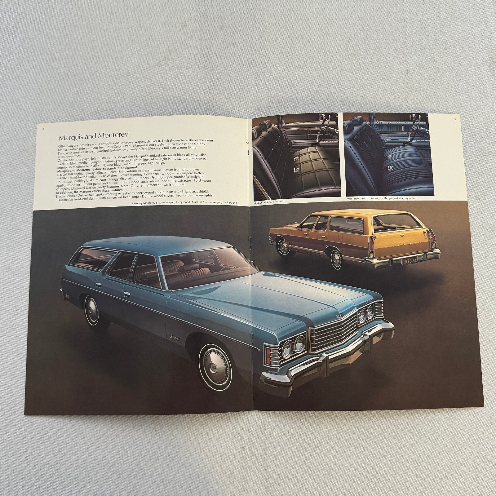 1973 Mercury Station Wagon Sales Brochure Catalog Montego Colony Park Marquis +