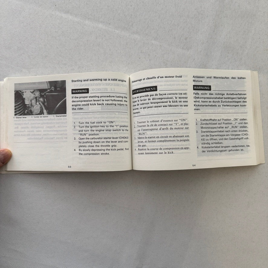 Vintage Yamaha XT500 Motorcycle Bike Owners Manual Instruction Guide Book XT 500