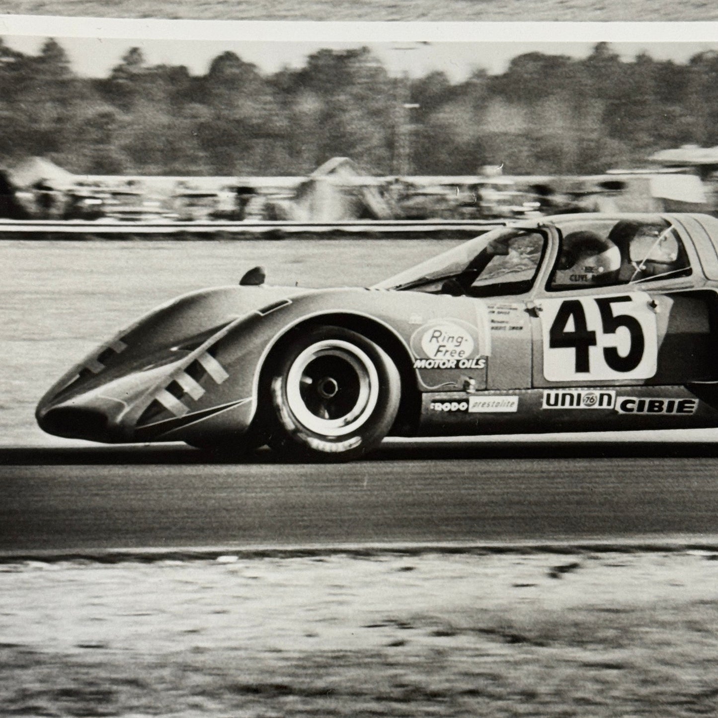 Vintage Racing Photo Photograph Chevron Cars MacMillan Motor Oil