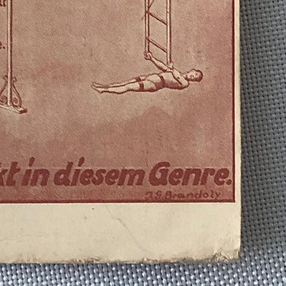 Circus Acrobat Act German Vintage Postcard Post Card The Sandows Luft Sensation